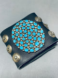 Mighty Authentic Vintage Native American Navajo Turquoise Sterling Silver Button Ketoh Bracelet-Nativo Arts