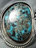 Huge Old Morenci Turquoise Vintage Native American Navajo Sterling Silver Bracelet-Nativo Arts