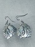 Super Intricate Horses Hand Carved Native American Navajo Sterling Silver Earrings-Nativo Arts