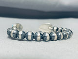 Very Unique Native American Navajo Turquoise Sterling Silver Bead Bracelet-Nativo Arts