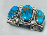 Incomparable Vintage Native American Navajo Turquoise Mountain Sterling Silver Bracelet-Nativo Arts