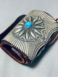 One Most Detailed Ever Vintage Native American Navajo Turquoise Sterling Silver Ketoh Bracelet-Nativo Arts