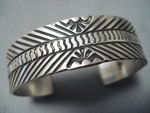 Fascinating Navajo Native American Sterling Silver Bracelet-Nativo Arts