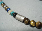 Authentic Vintage Native American Navajo Thomas Singer Turquoise Sterling Silver Necklace-Nativo Arts