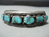 Outstanding Vintage Native American Navajo Morenci Turquoise Sterling Silver Bracelet Old-Nativo Arts