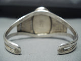 Signed Vintage Native American Navajo #8 Turquoise Mine Sterling Silver Bracelet-Nativo Arts