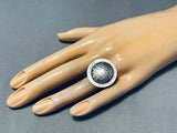 Hand Hammered Domed Vintage Native American Navajo Sterling Silver Bubble Ring-Nativo Arts