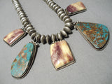 Incredible Vintage Native American Navajo Royston Turquoise Sterling Silver Shell Necklace-Nativo Arts