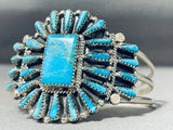 Tommy Lowe Exquisite Native American Navajo Turquoise Sterling Silver Bracelet-Nativo Arts