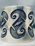 One Of The Biggest Best Vintage Native American Hopi Sterling Silver Bracelet Old-Nativo Arts