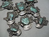 Biggest Vintage Native American Navajo Green Turquoise Sterling Silver Squash Blossom Necklace-Nativo Arts