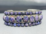 Native American One Of The Best Ever Vintage Navajo Charoite Sterling Silver Bracelet-Nativo Arts