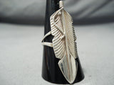 Incredible Intricacy Navajo Sterling Silver Feather Ring Native American-Nativo Arts