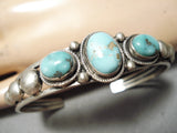 Breathtaking Vintage Native American Navajo Carico Lake Turquoise Sterling Silver Bracelet-Nativo Arts
