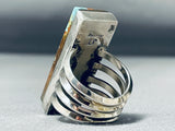 Signed Native American Navajo 8 Turquoise Sterling Silver Ring-Nativo Arts