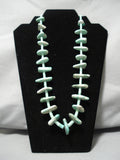 Native American Amazing Important Santo Domingo Damale Turquoise Sterling Silver Necklace-Nativo Arts