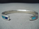 Exceptional Zuni Turquoise Sterling Silver Bracelet Native American-Nativo Arts