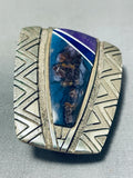 Native American Important Lee Epperson Vintagr Cherokee Lapis Sterling Silver Buckle-Nativo Arts