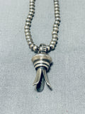 Rare Hand Tooled Vintage Native American Navajo Squash Pendant Necklace-Nativo Arts
