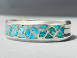 Thicker Vintage Native American Zuni Turquoise Sterling Silver Bracelet-Nativo Arts