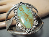 Huge Vintage Native American Navajo Royston Turquoise Sterling Silver Bracelet-Nativo Arts