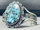 One Of The Most Unique Native American Navajo Spiderweb Turquoise Inlay Sterling Silver Bracelet-Nativo Arts