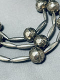 Opulent Hand Hammered Sterling Silver Vintage Native American Navajo Necklace-Nativo Arts