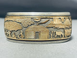 Gold And Silver Vintage Native American Navajo Sterling Detail Bracelet-Nativo Arts
