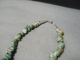 Native American Longer Vintage Santo Domingo Royston Turquoise Sterling Silver Necklace-Nativo Arts