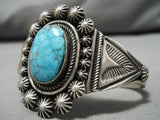 Amazing Vintage Native American Navajo Huge Turquoise Sterling Silver Bracelet-Nativo Arts