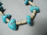 Wonderful Vintage Native American Navajo Old Kingman Turquoise Heishi Necklace-Nativo Arts
