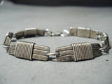 Wonderful Vintage Navajo Sterling Silver Bracelet Native American Old-Nativo Arts