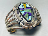 Tommy Lewis Vintage Native American Navajo Turquoise Sugulite Sterling Silver Bracelet-Nativo Arts