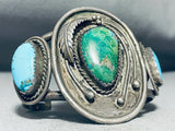 Museum Quality Vintage Native American Navajo Turquoise Sterling Silver Bracelet-Nativo Arts