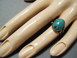 Amazing Vintage Native American Navajo Turquoise Sterling Silver Ring-Nativo Arts