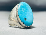 Outstanding Vintage Native American Navajo Kingman Turquoise Sterling Silver Ring-Nativo Arts