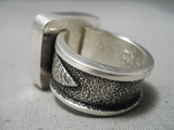 One Of The Best Native American Navajo Squared Spiny Shell Sterling Silver Heavy Ring-Nativo Arts