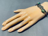 Superior Vintage Native American Navajo Damale Turquoise Sterling Silver Bracelet-Nativo Arts
