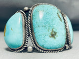 116 Grams Vintage Native American Navajo Chunky Turquoise Sterling Silver Bracelet-Nativo Arts
