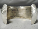 Authentic Vintage Native American Navajo Kirk Smith Sterling Silver Curved Bracelet Old-Nativo Arts