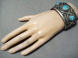 Important Vintage Native American Navajo Tony Singer Turquoise Sterling Silver Bracelet-Nativo Arts