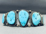 Astonishing Vintage Native American Navajo Morenci Turquoise Sterling Silver Bracelet Signed-Nativo Arts