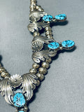 Very Brare Tiered Turquoise Vintage Native American Navajo Sterling Silver Necklace-Nativo Arts