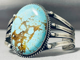Outstanding Vintage Native American Navajo #8 Turquoise Mine Sterling Silver Bracelet-Nativo Arts