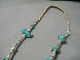 Early 1900's Vintage Native American Navajo Turquoise Nugget Heishi Jacla Necklace-Nativo Arts