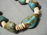 Native American Heavy Chunky 250 Gram Vintage Santo Domingo Turquoise Sterling Silver Necklace-Nativo Arts