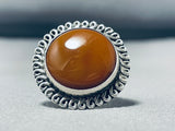 Fabulous Vintage Native American Navajo Carnelian Sterling Silver Ring-Nativo Arts