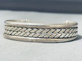 Superior Vintage Native American Navajo Double Rope Sterling Silver Bracelet-Nativo Arts