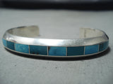 Dynamic Vintage Native American Zuni Turquoise Sterling Silver Bracelet-Nativo Arts