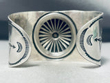 One Of The Best Vintage Native American Navajo Sterling Silver Concho Bracelet-Nativo Arts